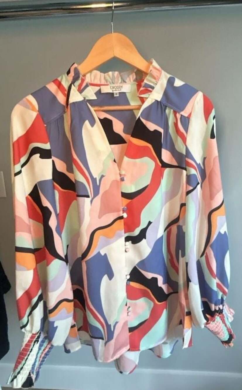 Crosby by Mollie Burch Josephine Blouse in Multicolored Abstract Print